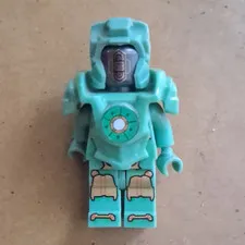 LEGO Minifigure Teal/Turquoise Armor Suit w/ Helmet Printed Torso & Legs