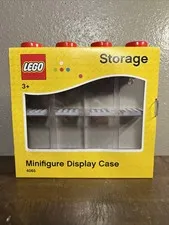 LEGO 4065 8 MINIFIGURE DISPLAY CASE RED 4 KNOBS STACKABLE 5006152