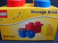 New LEGO 3 pc Multi-Pack Storage Brick 4014 Tub Stud Project Case Organizer RBY