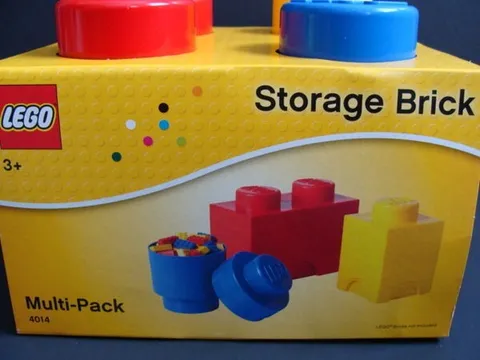 New LEGO 3 pc Multi-Pack Storage Brick 4014 Tub Stud Project Case Organizer RBY