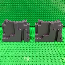LEGO Rock Panel 4 x 10 x 6 Rectangular (BURP) : Dark Bluish Gray :6082 Pack of 2