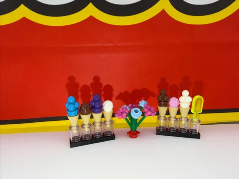 Lego Food Ice Cream Cone Set w/ flowers rare batman translucent popsicle 7888
