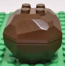 Lego Brown Rock 4x4 Octagonal Boulder Top & Bottom Set Part 30294 & 30293
