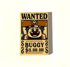 LEGO One Piece BUGGY Wanted Poster Tile - NEW