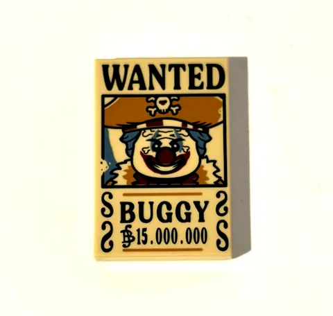 LEGO One Piece BUGGY Wanted Poster Tile - NEW
