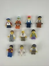 10 Lego CITY Minifigure Lot 10 Assorted People Citizens Workers