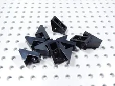 LEGO Lot of 10 Black 1x2 Modified Plates w/ Roof Slope Cutout BH