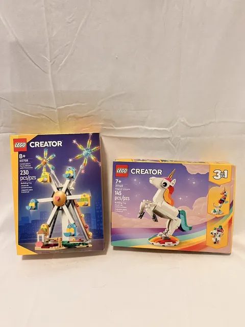 LEGO Creator Lot of 2 Sealed 40758 Ferris Wheel + 31140 Unicorn NEW