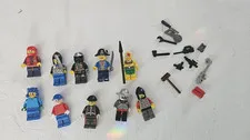 Lot of 10 Random Lego Minifigs Pirate, Knight, Guard, accessories