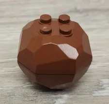Lego 30293 20394 Reddish Brown Rock 4x4 Octagonal Boulder Top & Bottom Pieces