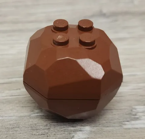 Lego 30293 20394 Reddish Brown Rock 4x4 Octagonal Boulder Top & Bottom Pieces