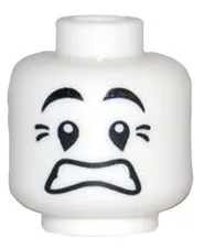 Lego NEW Mime MINIFIG HEAD White Black Scared Look Black Eyes White Pupils D819