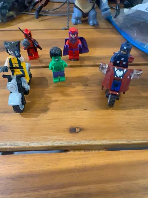 LEGO Marvel Super Heroes Minifigure Lot Deadpool Wolverine Hulk Magneto Cap