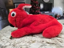 Vintage Lego Duplo Red Plush Bunny Rabbit Carrier Bag LEGOS Keychain Blocks 1984