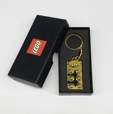 Lego 2x4 Chrome Gold Metal Keychain Promotional 97933