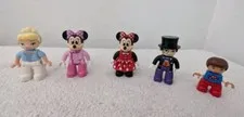 Lot of 5 Lego Duplo Figures Various Mixed Cinderella Minnie Penguin Disney Toys