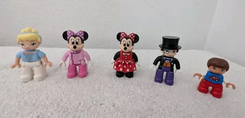 Lot of 5 Lego Duplo Figures Various Mixed Cinderella Minnie Penguin Disney Toys