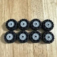 (8) LEGO Tire Lot- 37x18R Wheels-Off set Treads-GRAY RIMS