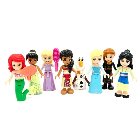 LEGO Disney Princess Mini Doll Lot 8 FRIENDS Figures Mulan Tiana Ariel Rapunzel