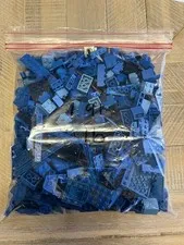 LEGO ONE bag 1LBS 91oz Pounds  Bulk. Assorted blue brick only