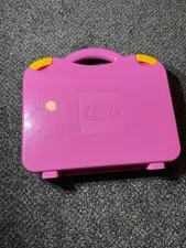 LEGO Pink Hard Carrying Case with Dividers - Empty Yellow Clips J1