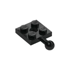 LEGO 25x Black Plate, Modified 2 x 2 with Tow Ball and Hole inv.600