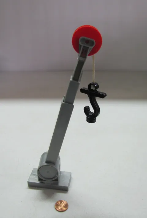 Lego Duplo GRAY DUPLO CRANE BASE 2x4 with STRING & HOOK ASSEMBLY Rare