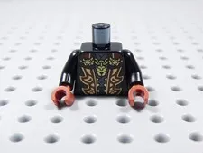 LEGO Ninjago Black Printed Torso Minifig Dark Red Hands BQ