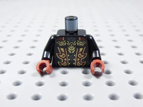 LEGO Ninjago Black Printed Torso Minifig Dark Red Hands BQ