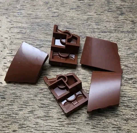 LEGO Reddish Brown Wedge 3 x 2 Left No Studs. QTY 5. Part No. 80177.