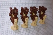 8 Lego pcs in 4 assembly groups of Bionicle Brown Feet 32475 and Tan Wedge 32560