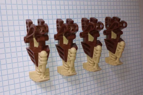8 Lego pcs in 4 assembly groups of Bionicle Brown Feet 32475 and Tan Wedge 32560