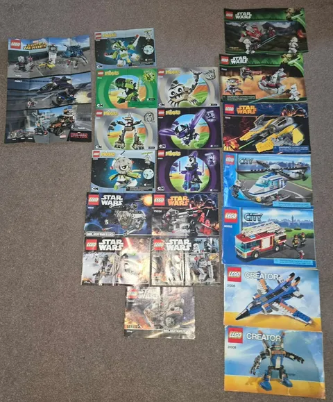 Lot of 19 Lego Instruction Manuals Star Wars + Mixels + Marvel