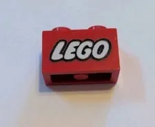 LEGO Legoland Red 1x2 Brick LEGO Logo Closed O Style 3004pb007 Vintage RED