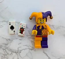 LEGO® Minifigure col187 w/ Cards Items - Jester, Series 12 (Great Condition)