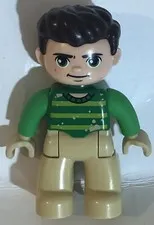 Lego Duplo Figure Man With Green Striped Shirt
