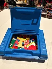 VINTAGE 1980s LEGO Blue Case w/ #1954 Instructions Minifig Parts Lot