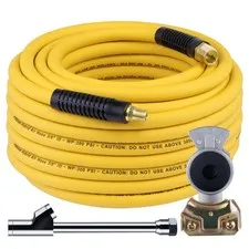 Dazakoot Truck Tire Inflator Kit 3/8 X 50Ft Hybrid Air Hose 1/4 Chuck And 1/2