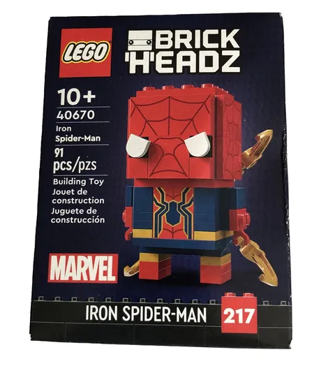 New Iron Spider-Man Lego BrickHeadz 40670 RETIRED