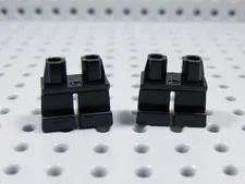 LEGO Lot of 2 Black Short Plain Blank Legs Pants Minifig BT