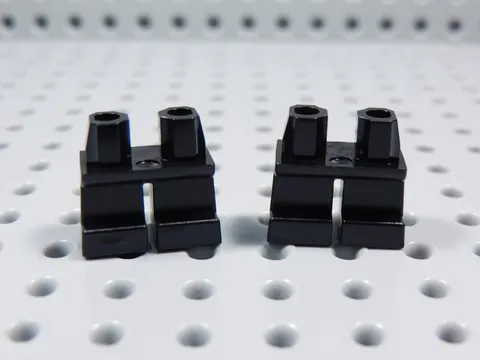 LEGO Lot of 2 Black Short Plain Blank Legs Pants Minifig BT
