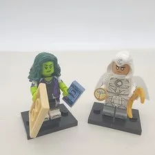LEGO Marvel Minifigure Lot Of 2. Moon Knight & She Hulk W/ Accessories 