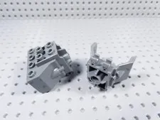 LEGO Lot of 2 Dark Bluish Gray 4x2x3 w/ Pin Hole Clips Cockpit Part 98876 BP