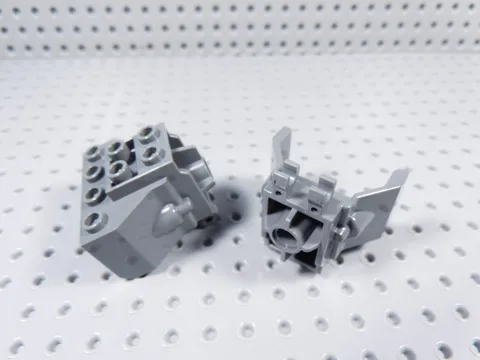 LEGO Lot of 2 Dark Bluish Gray 4x2x3 w/ Pin Hole Clips Cockpit Part 98876 BP
