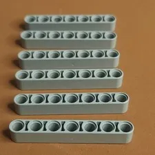 LEGO 32524 Technic Liftarm Thick 1 x 7 Light Bluish Gray x6 Genuine
