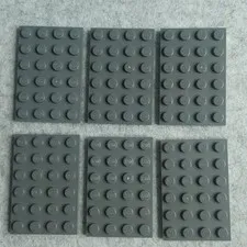 LEGO 3032 Plate 4 x 6 Dark Bluish Gray x6 Genuine