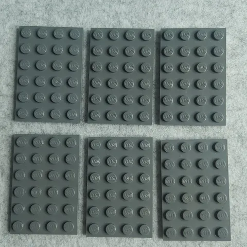 LEGO 3032 Plate 4 x 6 Dark Bluish Gray x6 Genuine