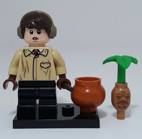 Lego Neville Longbottom Series 1 Minifigure colhp-6 W Plant Vegetable Pot Stand