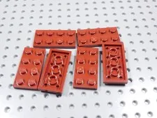 LEGO Lot of 6 Dark Red 2x4 Plates BD