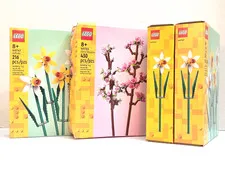 LEGO Botanicals 40725 Cherry Blossoms 40747 Daffodils 4 Set Bundle NEW Sealed